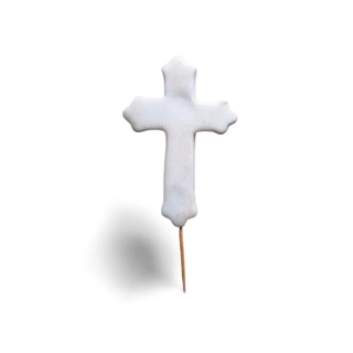 Kríž biely 9cm zápich