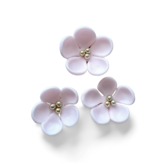 Kvietky ružové zlatá striedka, 3ks