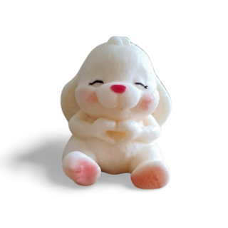 Cukrová figúrka srdiečkovy zajačik  biely 