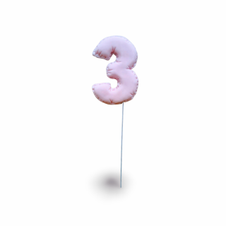Balónikové číslo 3 ružové 8 cm