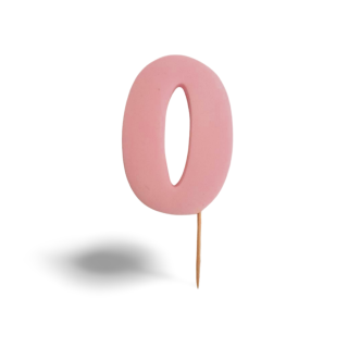 8cm číslo 0- ružové 