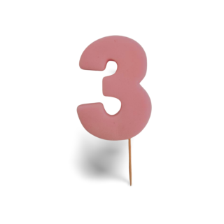 8cm číslo 3- ružové 