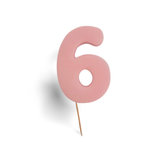 8cm číslo 6- ružové 